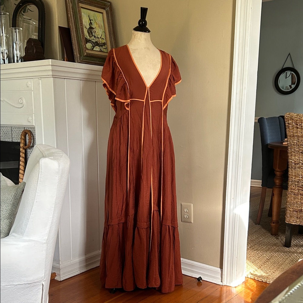 Anthropology Brown Maxi Dress NWT